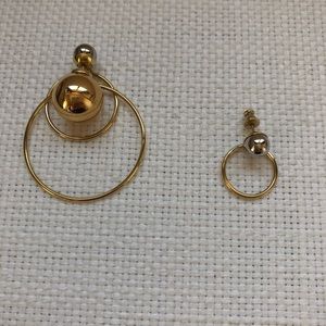 Dior gold and silver hoop earrings